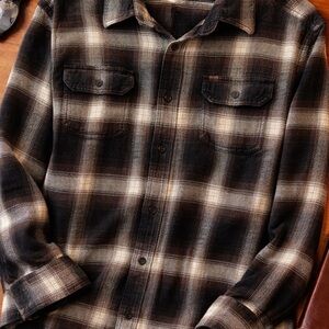 Orvis Heavy Flannel Shirt Men’s XL Plaid Button Down